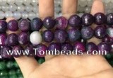 CAA3403 15 inches 12mm faceted round agate beads wholesale