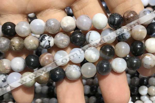 CAA3577 15.5 inches 8mm round parral dendrite agate beads