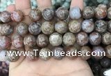 CAA3640 15.5 inches 12mm round flower agate beads wholesale