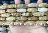 CAA3720 15.5 inches 9*22mm - 11*25mm rice chrysanthemum agate beads