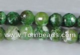 CAA377 15.5 inches 12mm faceted round fire crackle agate beads