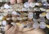 CAA3830 15.5 inches 10mm faceted coin montana agate beads