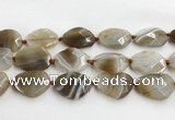 CAA4080 15.5 inches 22*30mm - 26*32mm faceted freeform line agate beads