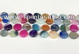 CAA4418 15.5 inches 14mm flat round agate druzy geode beads