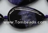 CAA459 15.5 inches 24*40mm flat teardrop agate druzy geode beads