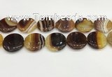 CAA4636 15.5 inches 30mm flat round banded agate beads wholesale