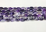 CAA4646 15.5 inches 10*14mm oval banded agate beads wholesale