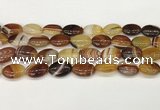 CAA4661 15.5 inches 13*18mm oval banded agate beads wholesale