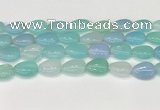 CAA4706 15.5 inches 13*18mm flat teardrop banded agate beads wholesale