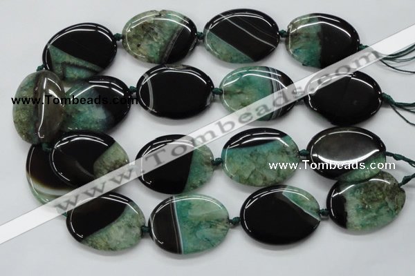 CAA479 15.5 inches 30*40mm oval agate druzy geode beads