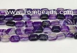 CAA4790 15.5 inches 10*14mm rectangle banded agate beads wholesale