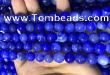 CAA5031 15.5 inches 8mm round blue dragon veins agate beads