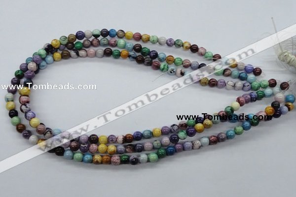 CAA51 15.5 inches 6mm round dyed white agate gemstone beads