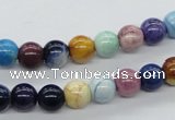 CAA52 15.5 inches 8mm round dyed white agate gemstone beads
