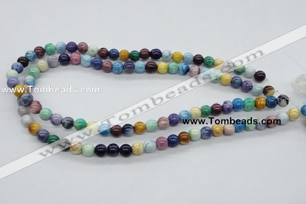 CAA52 15.5 inches 8mm round dyed white agate gemstone beads