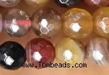 CAA5490 15 inches 6mm faceted round AB-color banded agate beads
