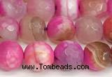 CAA5512 15 inches 8mm faceted round fire crackle agate beads