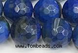 CAA5547 15 inches 12mm faceted round fire crackle agate beads
