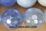 CAA5552 15 inches 10mm faceted round AB-color banded agate beads