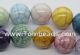 CAA56 15.5 inches 16mm round dyed white agate gemstone beads