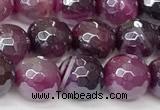 CAA5602 15 inches 10mm faceted round AB-color banded agate beads