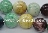 CAA57 15.5 inches 18mm round dyed white agate gemstone beads