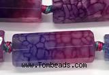 CAA5731 9*25mm - 10*28mm faceted nuggets dragon veins agate beads