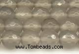 CAA5785 15 inches 6mm faceted round grey agate beads