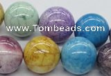 CAA58 15.5 inches 20mm round dyed white agate gemstone beads