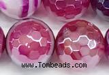 CAA5997 15 inches 10mm faceted round AB-color line agate beads