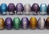 CAA60 15.5 inches 10*14mm faceted rondelle dyed white agate beads