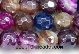 CAA6009 15 inches 6mm faceted round AB-color line agate beads