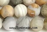 CAA6081 15 inches 6mm round matte bamboo leaf agate beads
