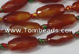 CAA630 15.5 inches 8*16mm faceted rice agate gemstone beads wholesale