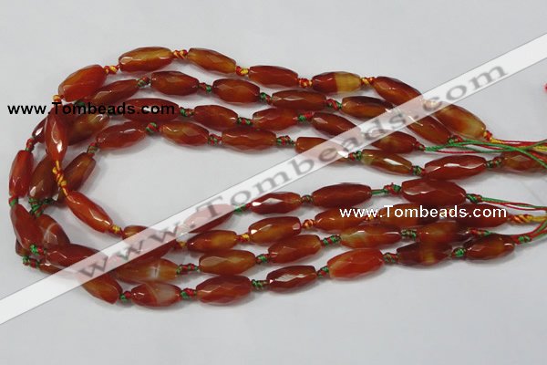 CAA630 15.5 inches 8*16mm faceted rice agate gemstone beads wholesale