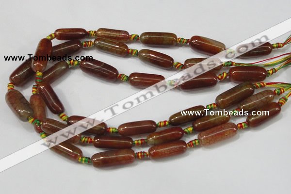 CAA657 15.5 inches 10*27mm column agate gemstone beads
