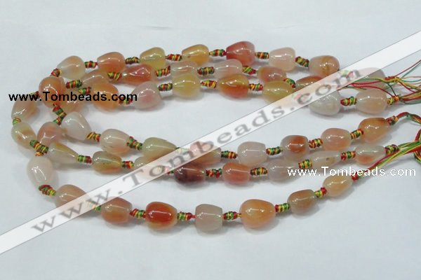 CAA664 15.5 inches 10-13mm*14-16mm teardrop agate beads