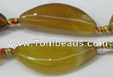 CAA666 15.5 inches 18*45mm curved moon agate gemstone beads