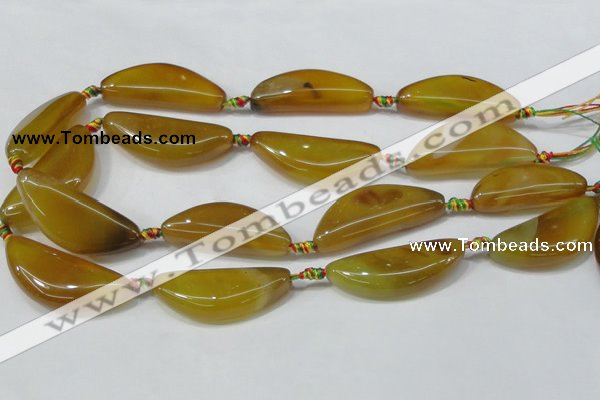 CAA666 15.5 inches 18*45mm curved moon agate gemstone beads