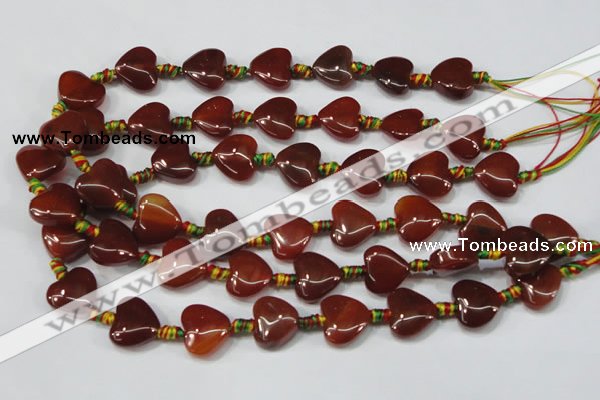 CAA670 15.5 inches 16*16mm heart agate gemstone beads