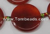 CAA676 15.5 inches 30mm flat round agate gemstone beads