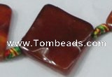 CAA680 15.5 inches 25*25mm twisted diamond agate gemstone beads