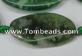CAA687 15.5 inches 25*45mm twisted oval agate gemstone beads