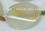 CAA690 15.5 inches 30*40mm twisted oval agate gemstone beads