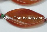 CAA691 15.5 inches 23*43mm twisted marquise agate gemstone beads