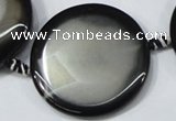 CAA694 15.5 inches 40mm coin agate gemstone beads