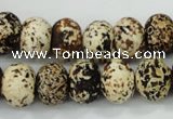 CAA755 15.5 inches 10*14mm rondelle wooden agate beads wholesale