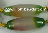 CAA764 5.5 inches 14*40mm faceted rice agate beads wholesale