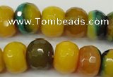 CAA766 15.5 inches 12*16mm faceted rondelle agate beads wholesale