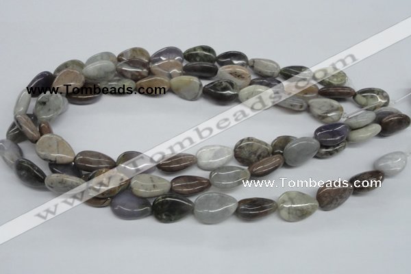 CAA777 15.5 inches 13*18mm flat teardrop New Brazilian agate beads